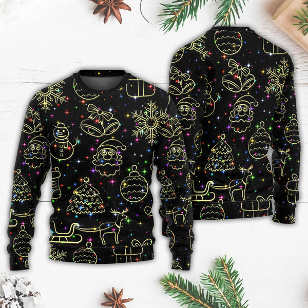 Neon Light Stary Amazing Night Ugly Christmas Sweater For Men & Women Christmas Gift Sweater US1235 - WeCustomit