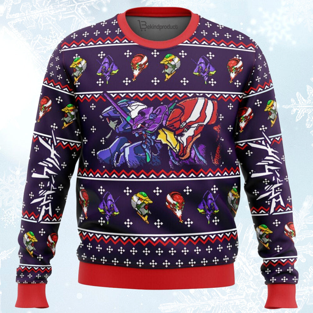 Neon Genesis Evangelion Evas Ugly Christmas Sweater For Men & Women Christmas Gift Sweater BH057 - WeCustomit