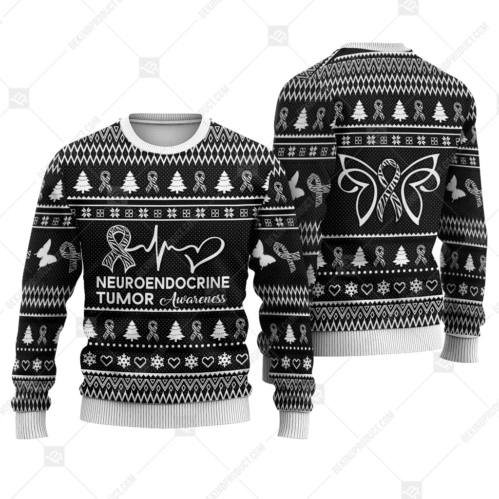 Neuroendocrine Tumor Awareness Sweater Ugly Xmas Symbol Sweater Christmas Knitted Print Sweatshirt - Best Gift For Christmas, Noel - WeCustomit