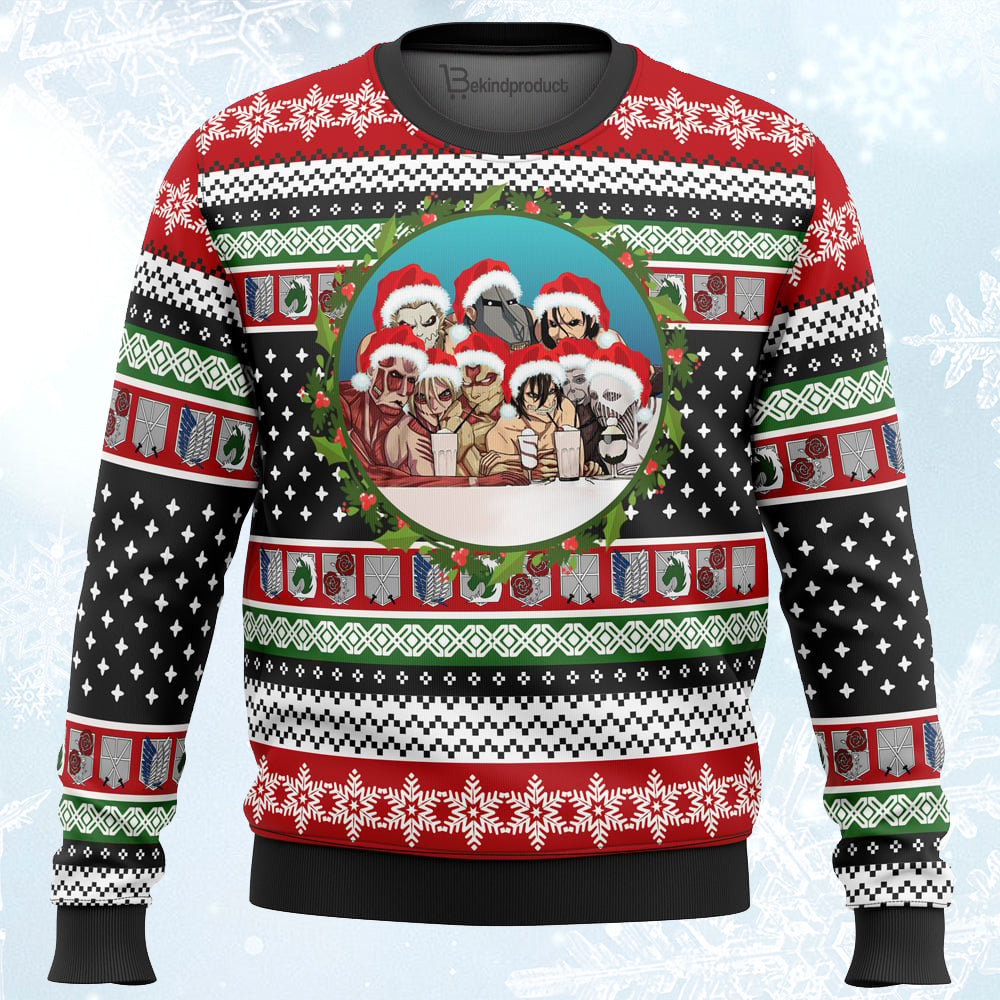 Nine Titans Attack on Titan Ugly Christmas Sweater For Men & Women Christmas Gift Sweater PT230 - WeCustomit