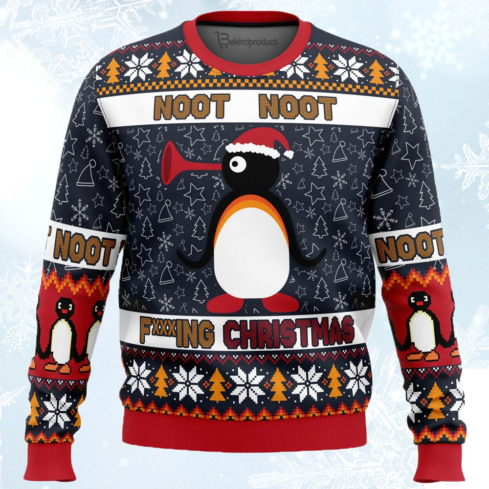 Noot Christmas Pingu Ugly Christmas Sweater For Men & Women Christmas Gift Sweater PT851 - WeCustomit
