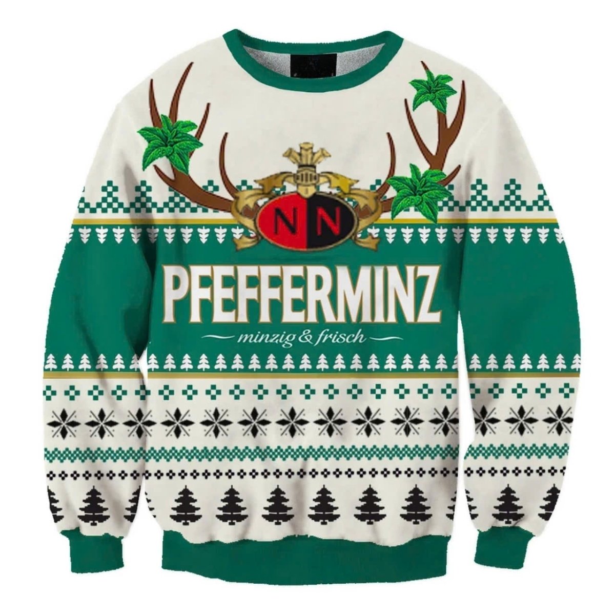 Nordbrand Pfefferminz Christmas Reindeer Ugly Sweater - WeCustomit