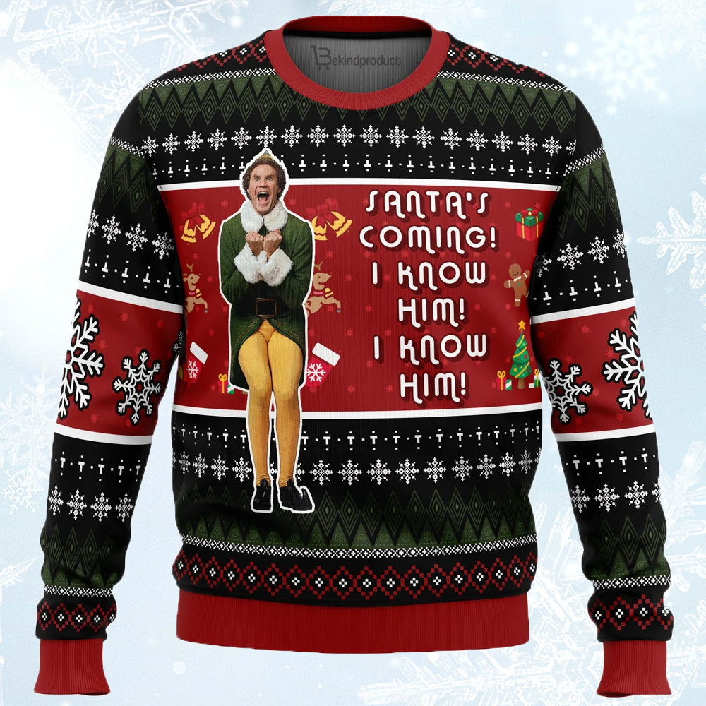 Santa Elf Ugly Christmas Sweater For Men & Women Christmas Gift Sweater PT663 - WeCustomit