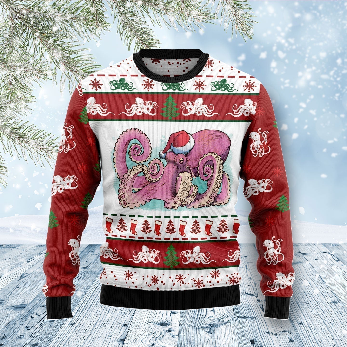 Octopus Noel Ugly Christmas Sweater For Men & Women Christmas Gift Sweater US1525 - WeCustomit