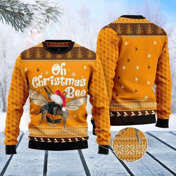 Oh Christmas Bee Ugly Christmas Sweater For Men & Women Christmas Gift Sweater US1373 - WeCustomit
