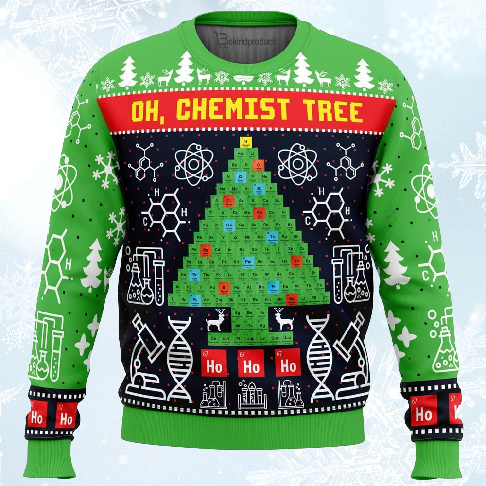 Oh, Chemist Tree Science Ugly Christmas Sweater For Men & Women Christmas Gift Sweater PT052 - WeCustomit