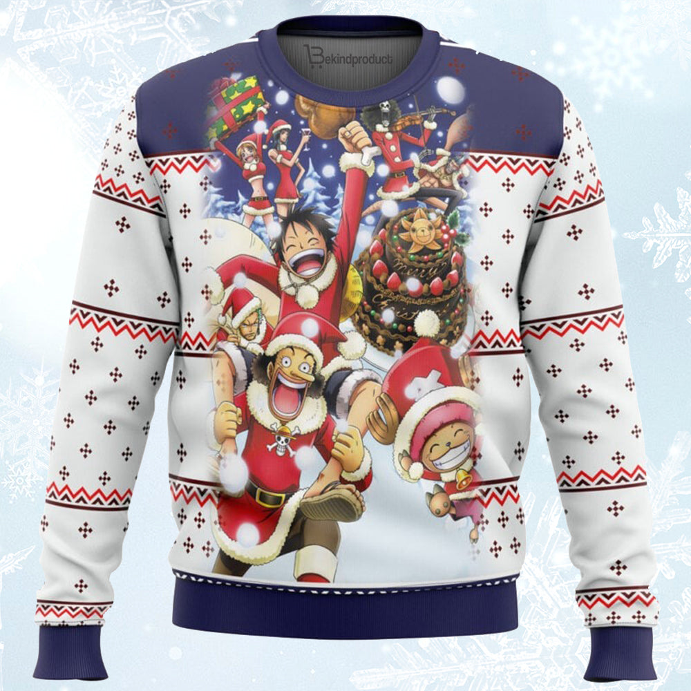 One Piece Crew Ugly Christmas Sweater For Men & Women Christmas Gift Sweater BH056 - WeCustomit