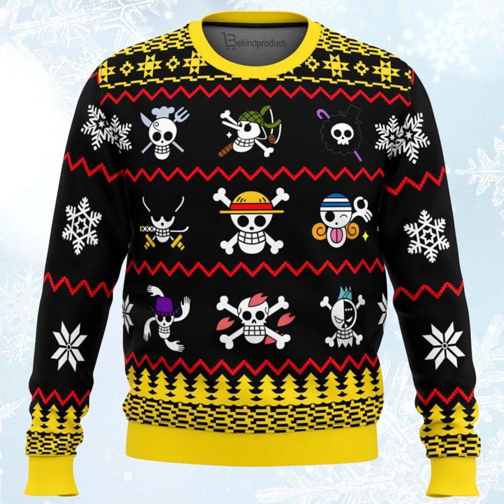 One Piece Flags Ugly Christmas Sweater For Men & Women Christmas Gift Sweater BH010 - WeCustomit