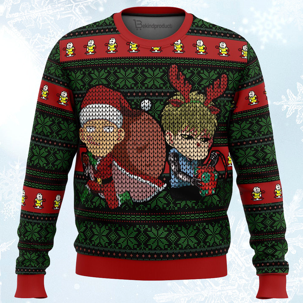 One Punch Man Holiday Ugly Christmas Sweater For Men & Women Christmas Gift Sweater PT106 - WeCustomit