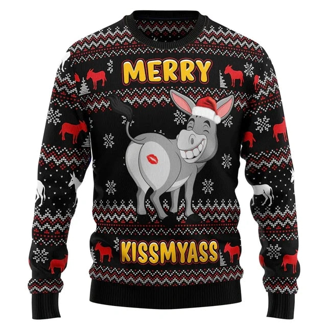 Donkey Merry Ugly Christmas Sweater For Men & Women Christmas Gift Sweater US2721 - WeCustomit