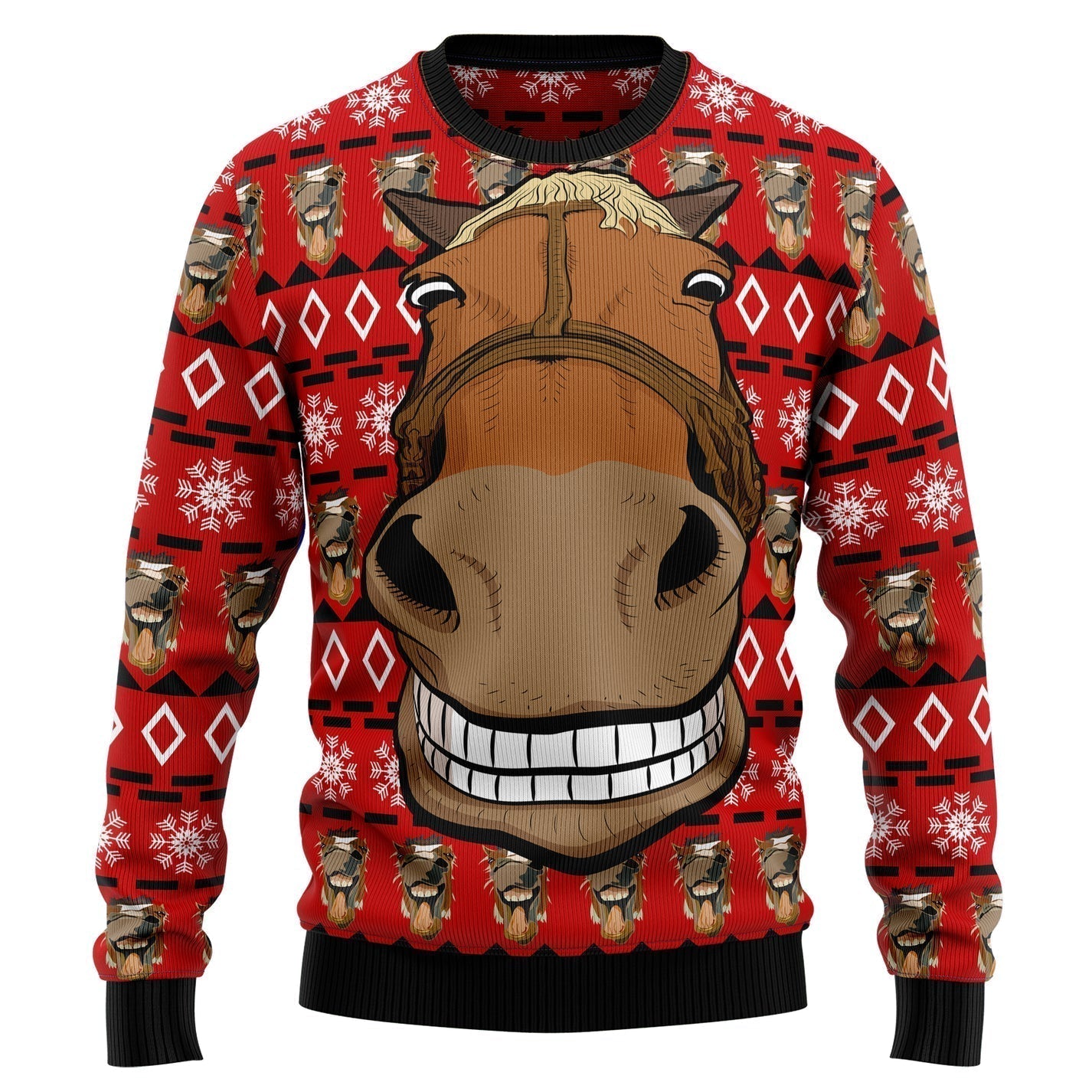 Funny Horse Christmas Ugly Christmas Sweater For Men & Women Christmas Gift Sweater US2939 - WeCustomit