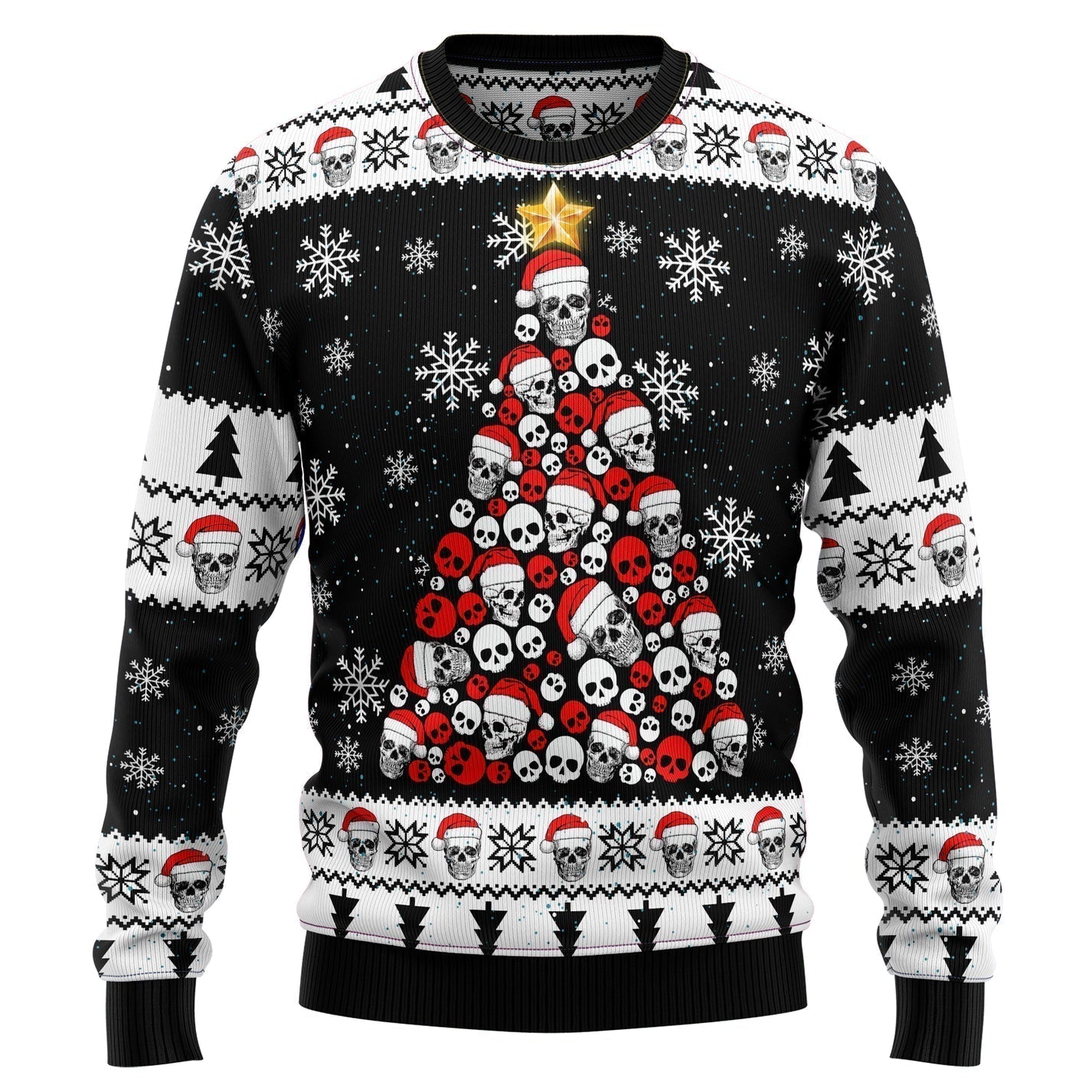 Skull Pine Tree Ugly Christmas Sweater For Men & Women Christmas Gift Sweater US2451 - WeCustomit