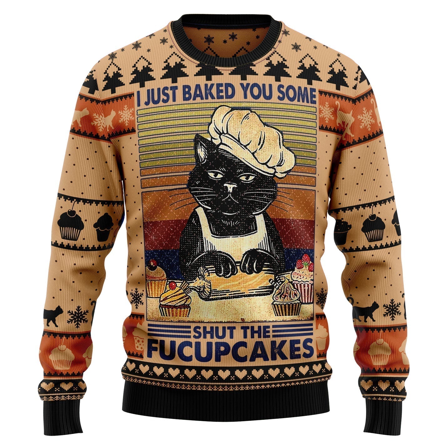 Shut The Fucupcakes Christmas Ugly Christmas Sweater For Men & Women Christmas Gift Sweater US3312 - WeCustomit