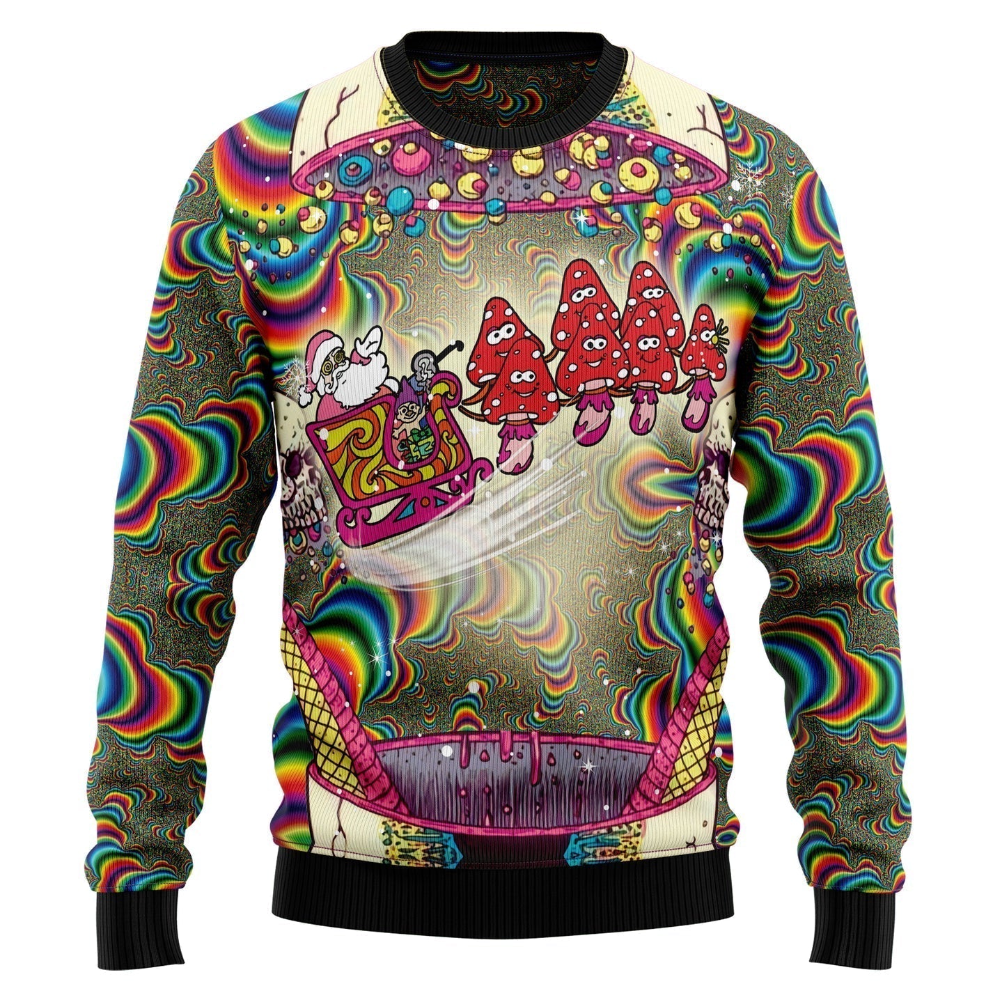 Santa And Mushroom Ugly Christmas Sweater For Men & Women Christmas Gift Sweater US3178 - WeCustomit