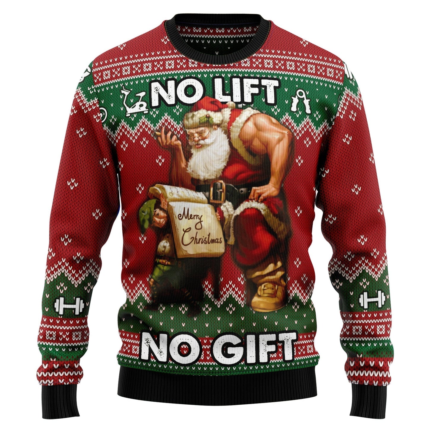 No Lift No Gift Ugly Christmas Sweater For Men & Women Christmas Gift Sweater US1535 - WeCustomit