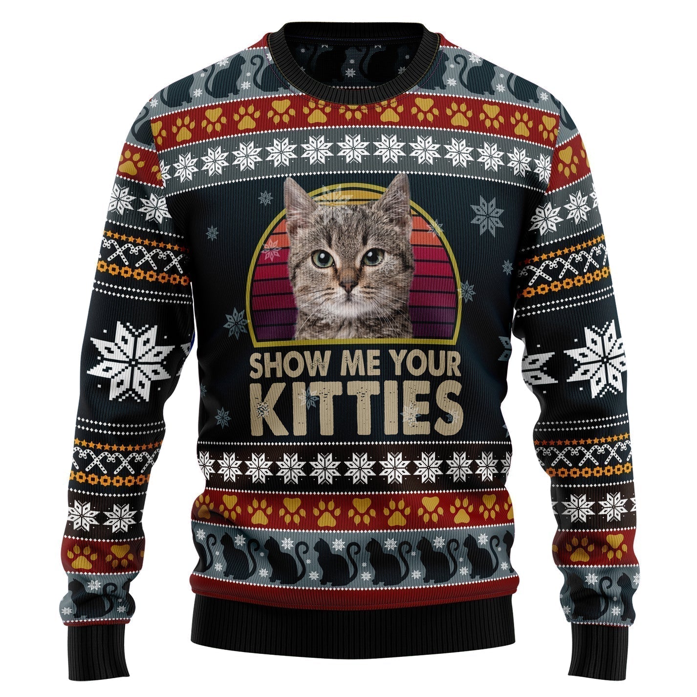 Cat Show Me Your Kitties Ugly Christmas Sweater For Men & Women Christmas Gift Sweater US4356 - WeCustomit