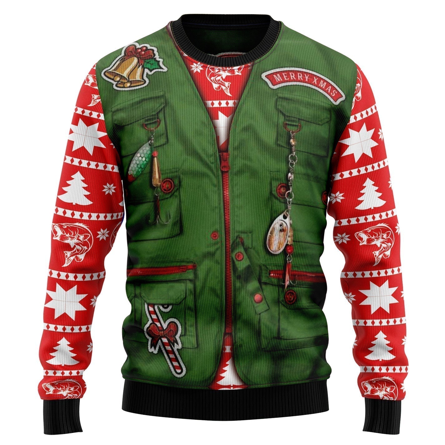 Merry Fishmas Ugly Christmas Sweater For Men & Women Christmas Gift Sweater US3014 - WeCustomit