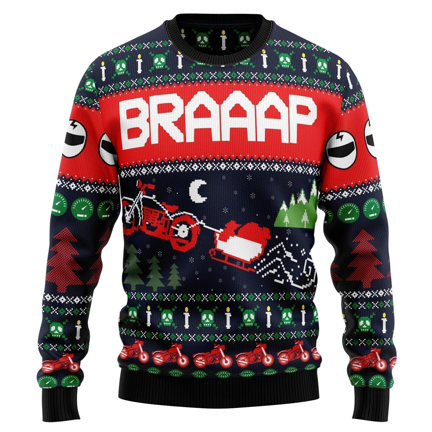 Motorbike Braaap Ugly Christmas Sweater For Men & Women Christmas Gift Sweater US3013 - WeCustomit