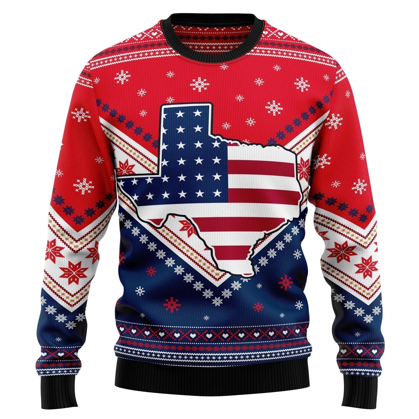 Texas USA Flag Ugly Christmas Sweater For Men & Women Christmas Gift Sweater US3333 - WeCustomit