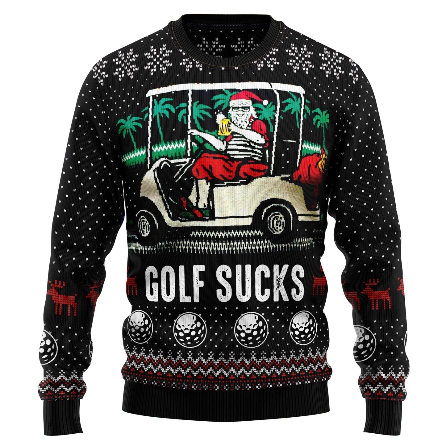 Golf Sucks Ugly Christmas Sweater For Men & Women Christmas Gift Sweater US14677 - WeCustomit