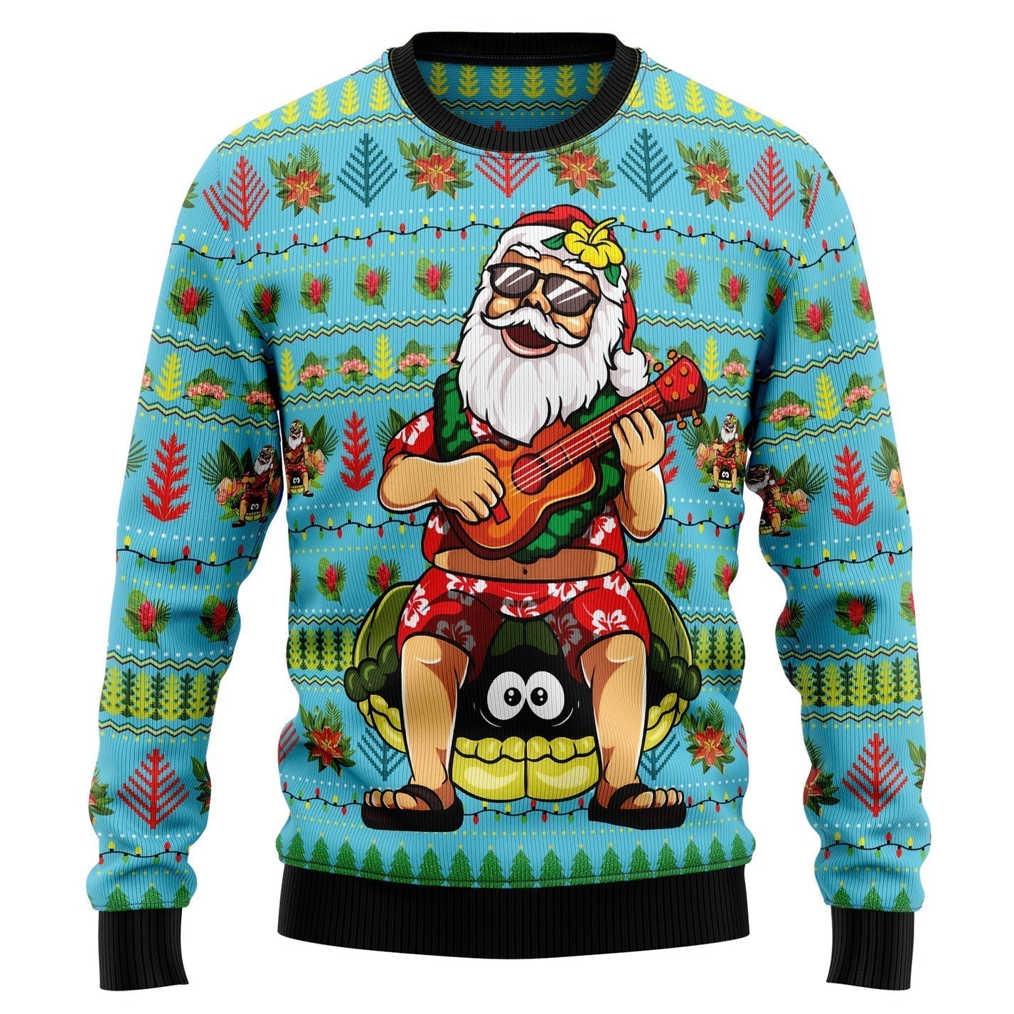 Hawaiian Christmas Santa Claus Ugly Christmas Sweater For Men & Women Christmas Gift Sweater US3518 - WeCustomit