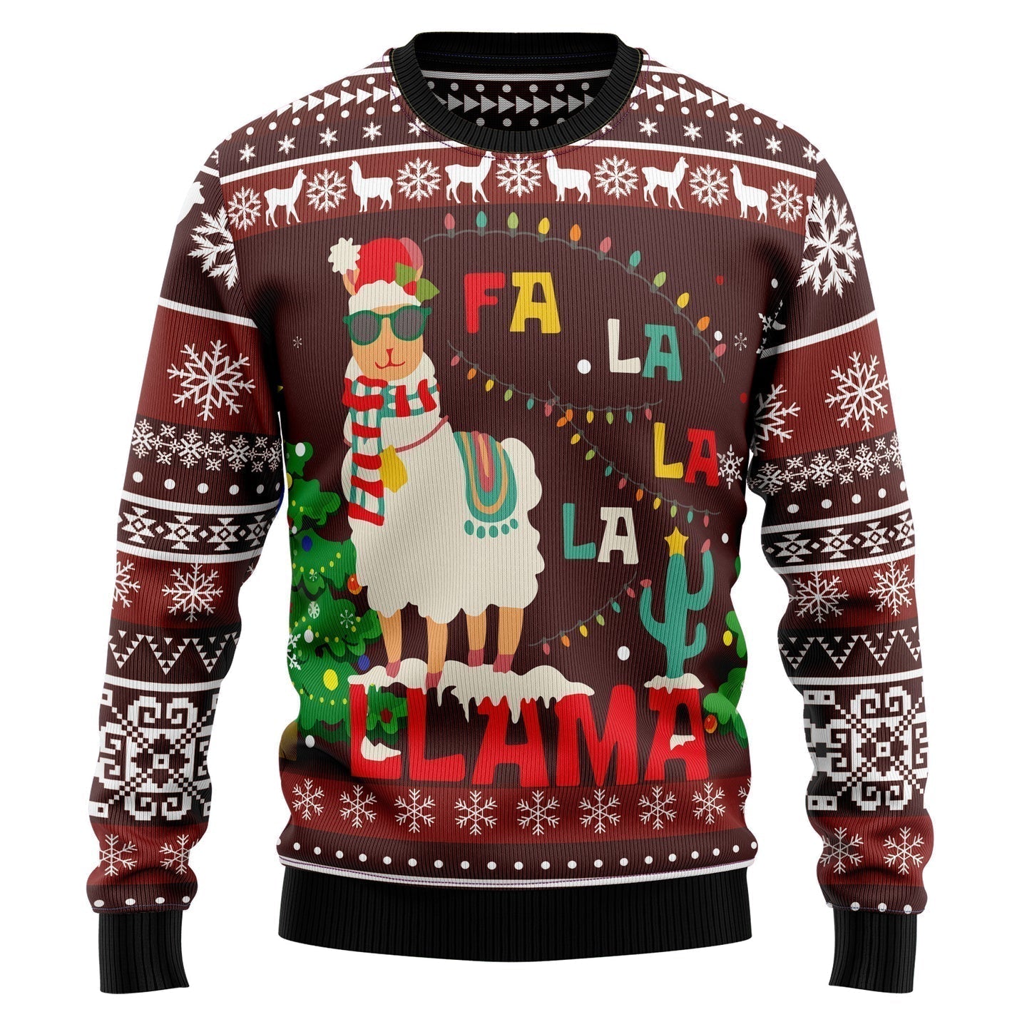 Llama Falalala Christmas Ugly Christmas Sweater For Men & Women Christmas Gift Sweater US3215 - WeCustomit
