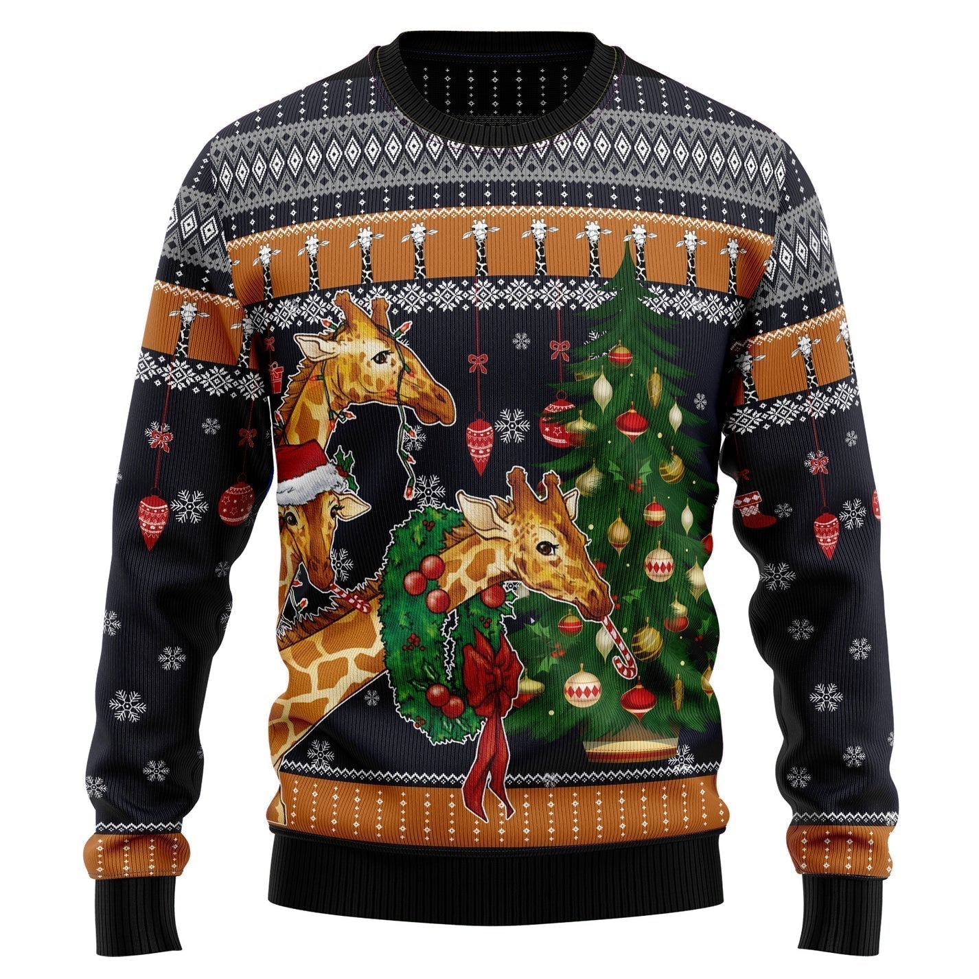 Giraffe Love Christmas Ugly Christmas Sweater For Men & Women Christmas Gift Sweater US3325 - WeCustomit