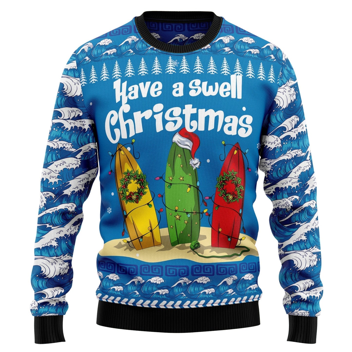 Surfer Swell Christmas Ugly Christmas Sweater For Men & Women Christmas Gift Sweater US3301 - WeCustomit