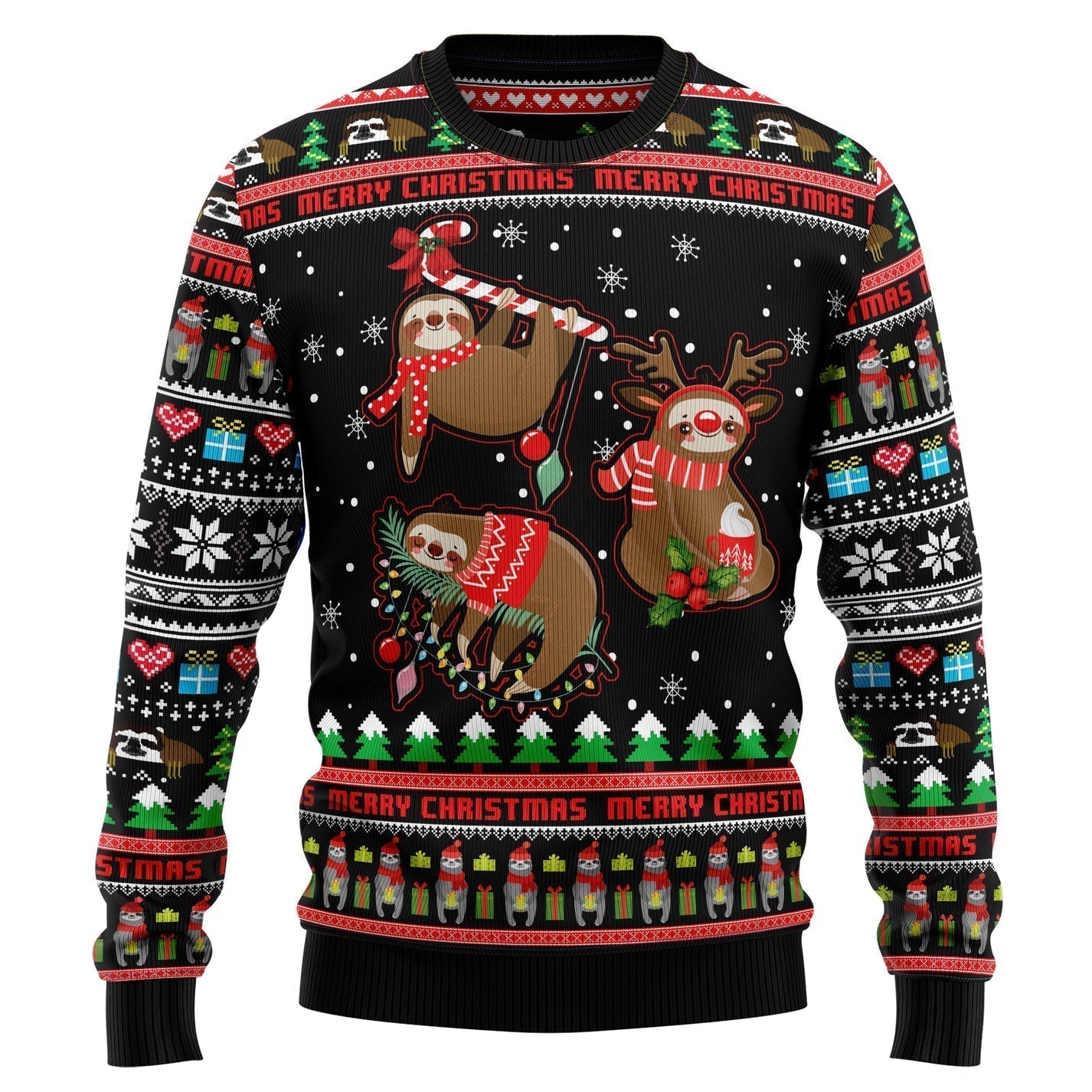Sloth Xmas Ugly Christmas Sweater For Men & Women Christmas Gift Sweater US1542 - WeCustomit