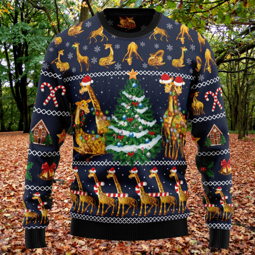 Love Giraffe Ugly Christmas Sweater For Men & Women Christmas Gift Sweater US1505 - WeCustomit