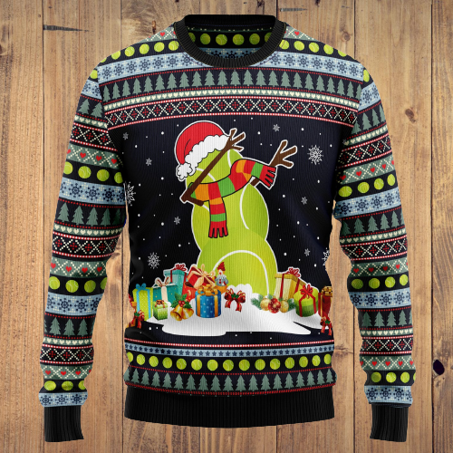 Tennis Snowman Ugly Christmas Sweater For Men & Women Christmas Gift Sweater US1495 - WeCustomit