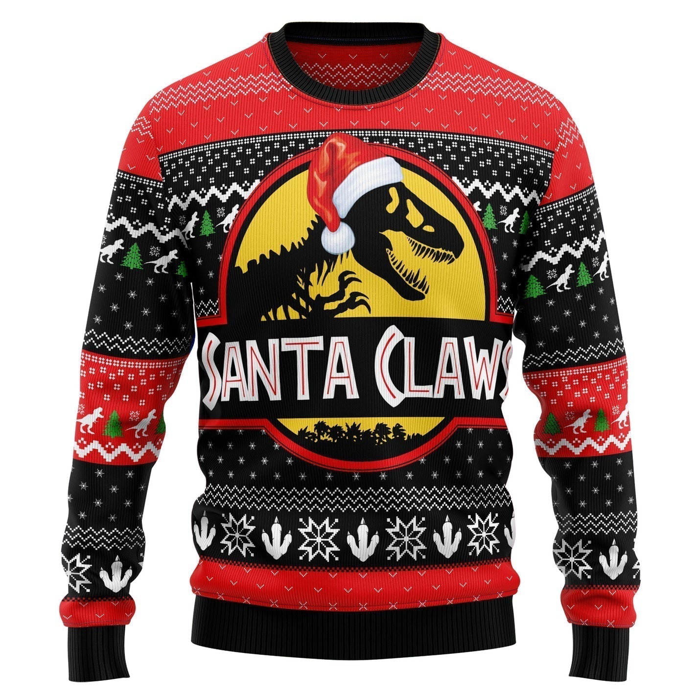T-Rex Santa Claws Ugly Christmas Sweater For Men & Women Christmas Gift Sweater US3556 - WeCustomit