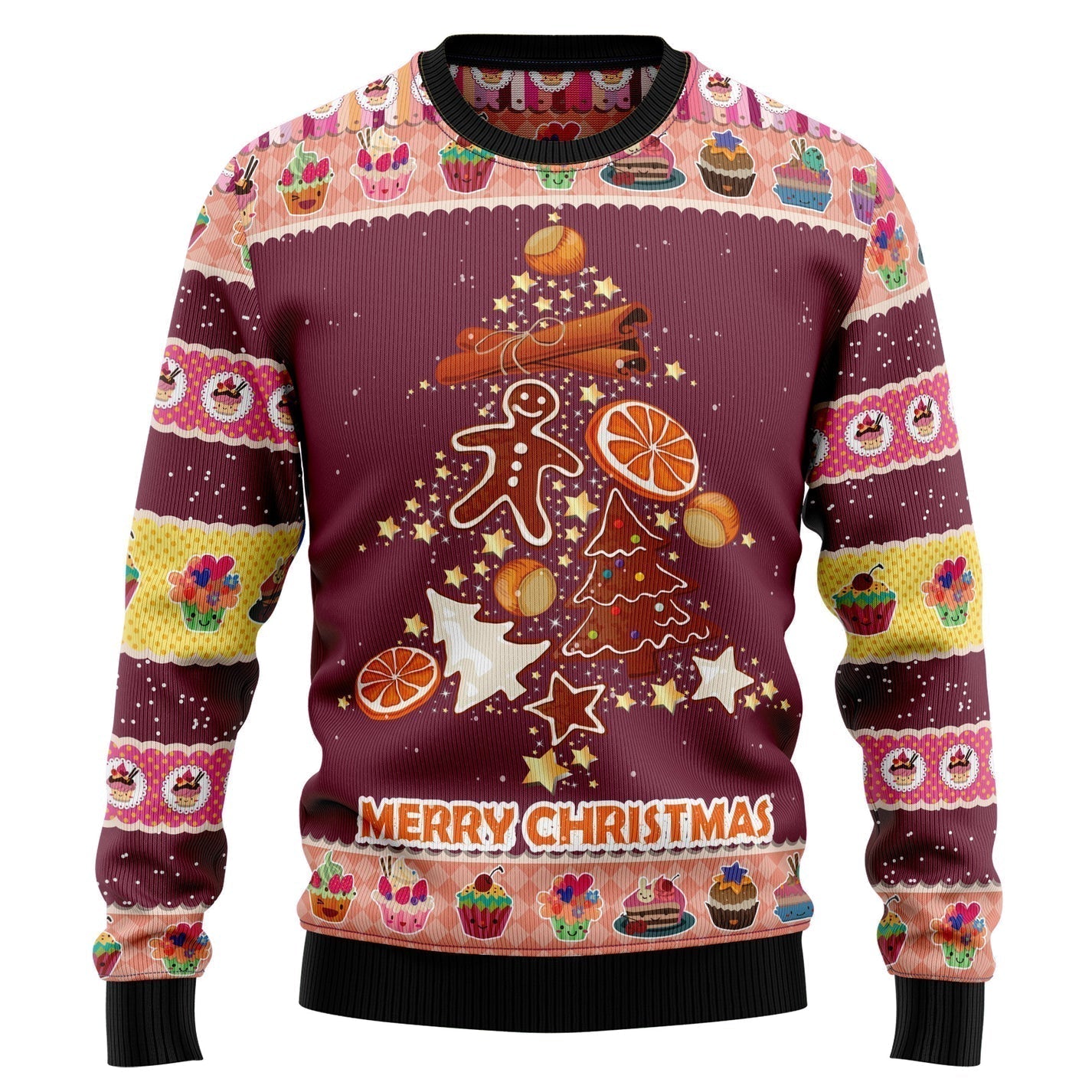 Gingerbread Christmas Tree Ugly Christmas Sweater For Men & Women Christmas Gift Sweater US3187 - WeCustomit
