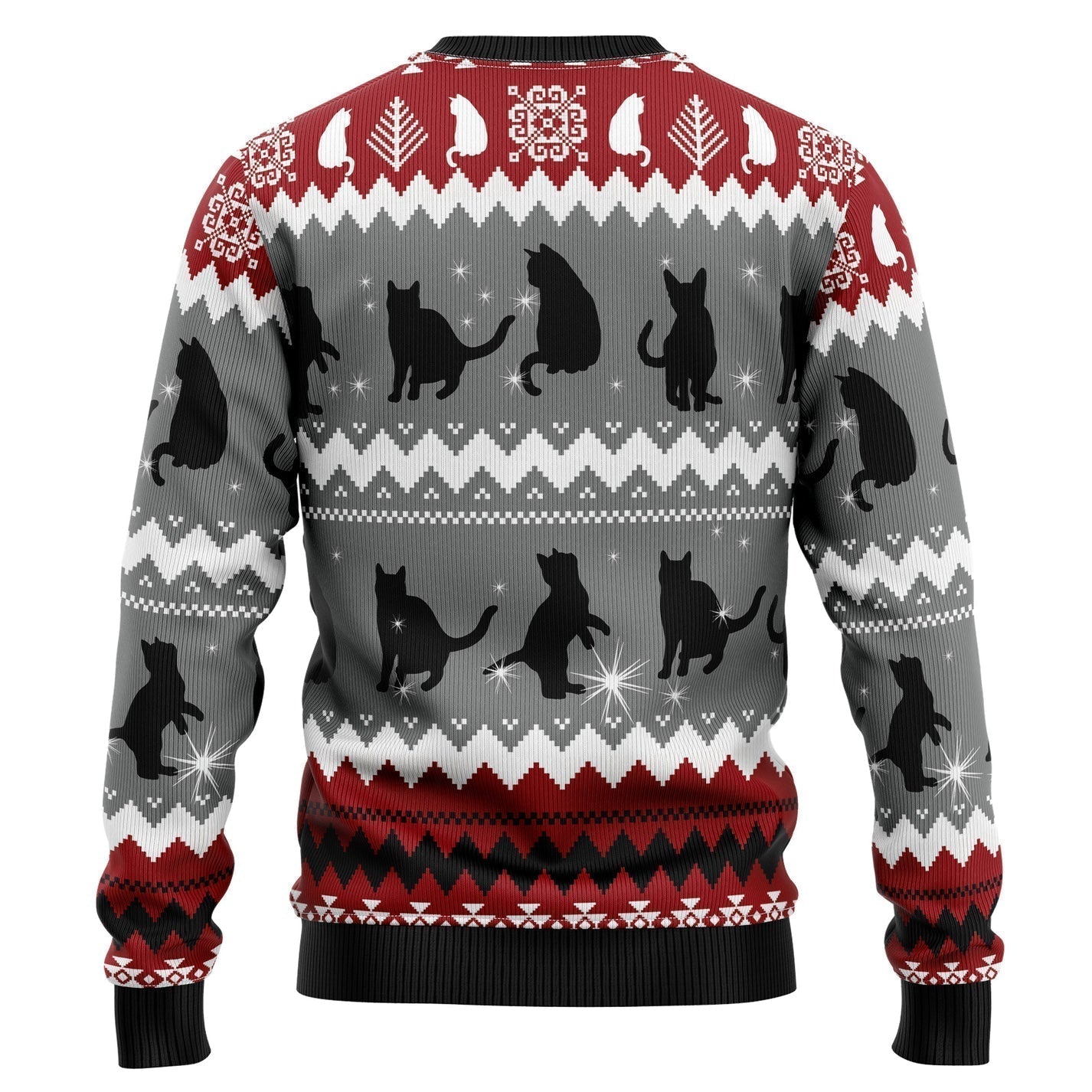 Black Cat Tree Ugly Christmas Sweater For Men & Women Christmas Gift Sweater US2793 - WeCustomit