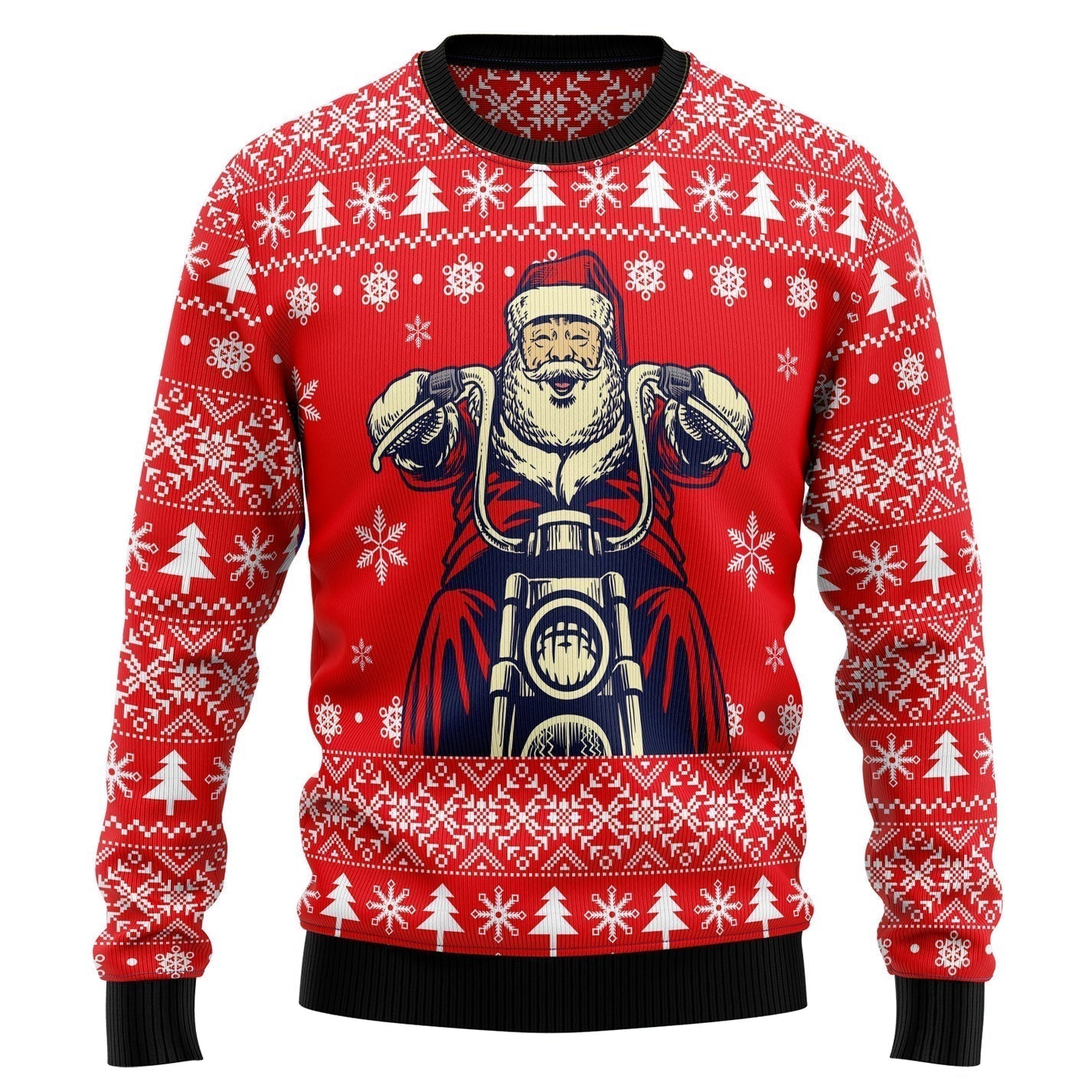 Santa Claus Ride A Motorcycle Ugly Christmas Sweater For Men & Women Christmas Gift Sweater US3593 - WeCustomit