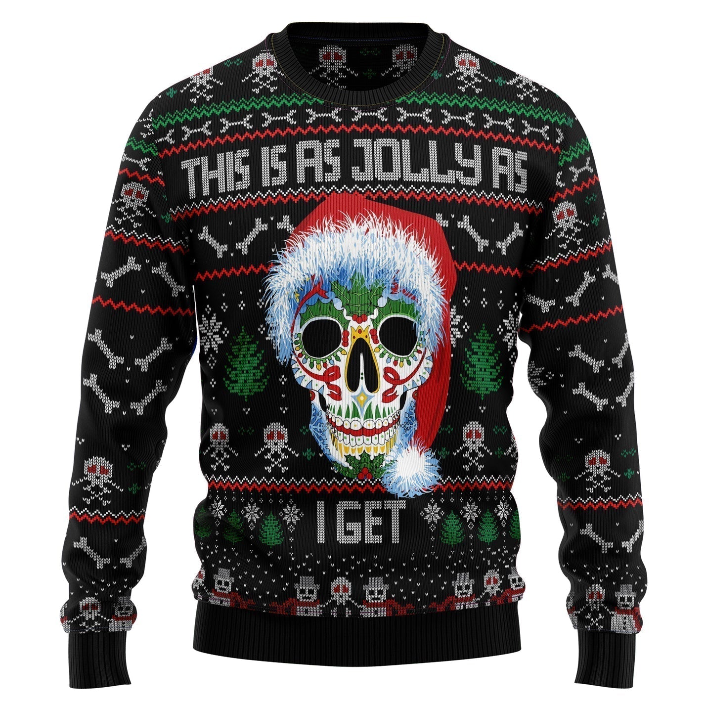 Sugar Skull Christmas Ugly Christmas Sweater For Men & Women Christmas Gift Sweater US3334 - WeCustomit