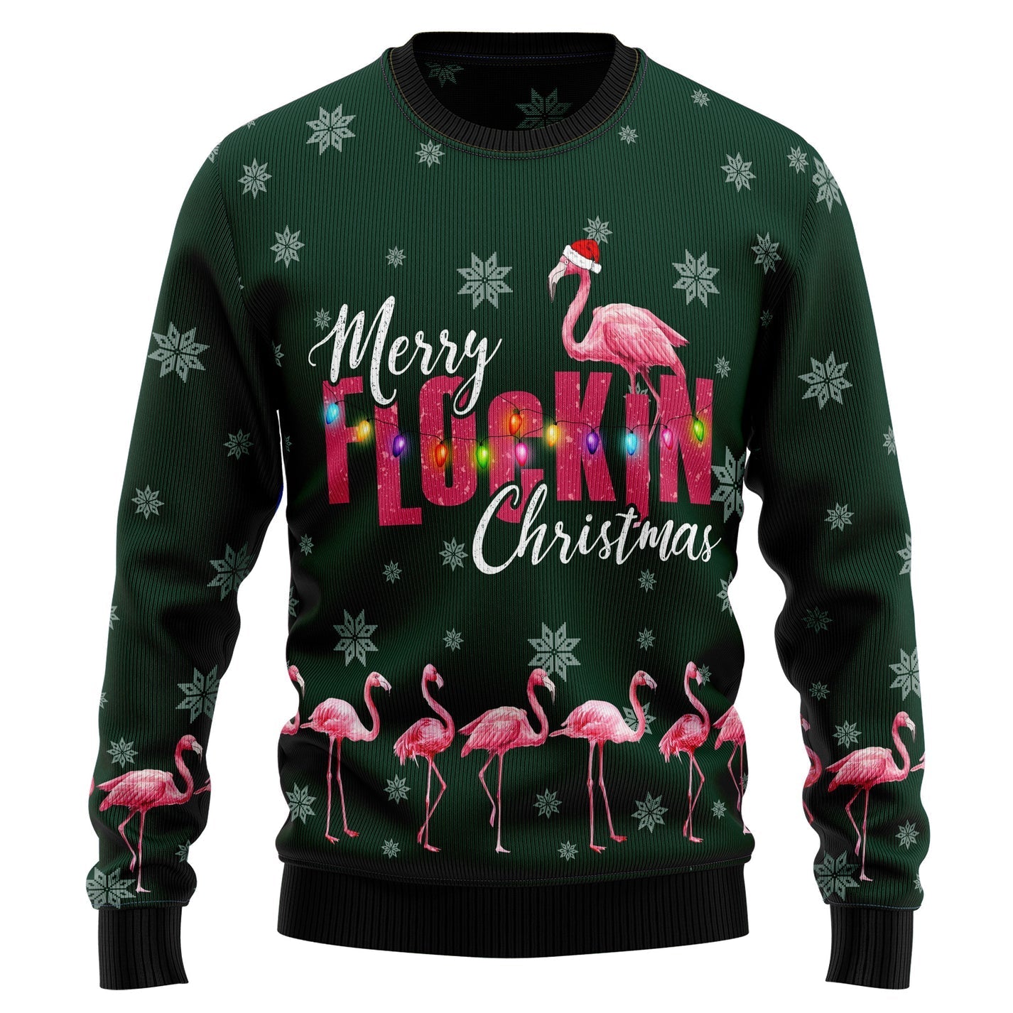 Merry Flockin Christmas Ugly Christmas Sweater For Men & Women Christmas Gift Sweater US3586 - WeCustomit