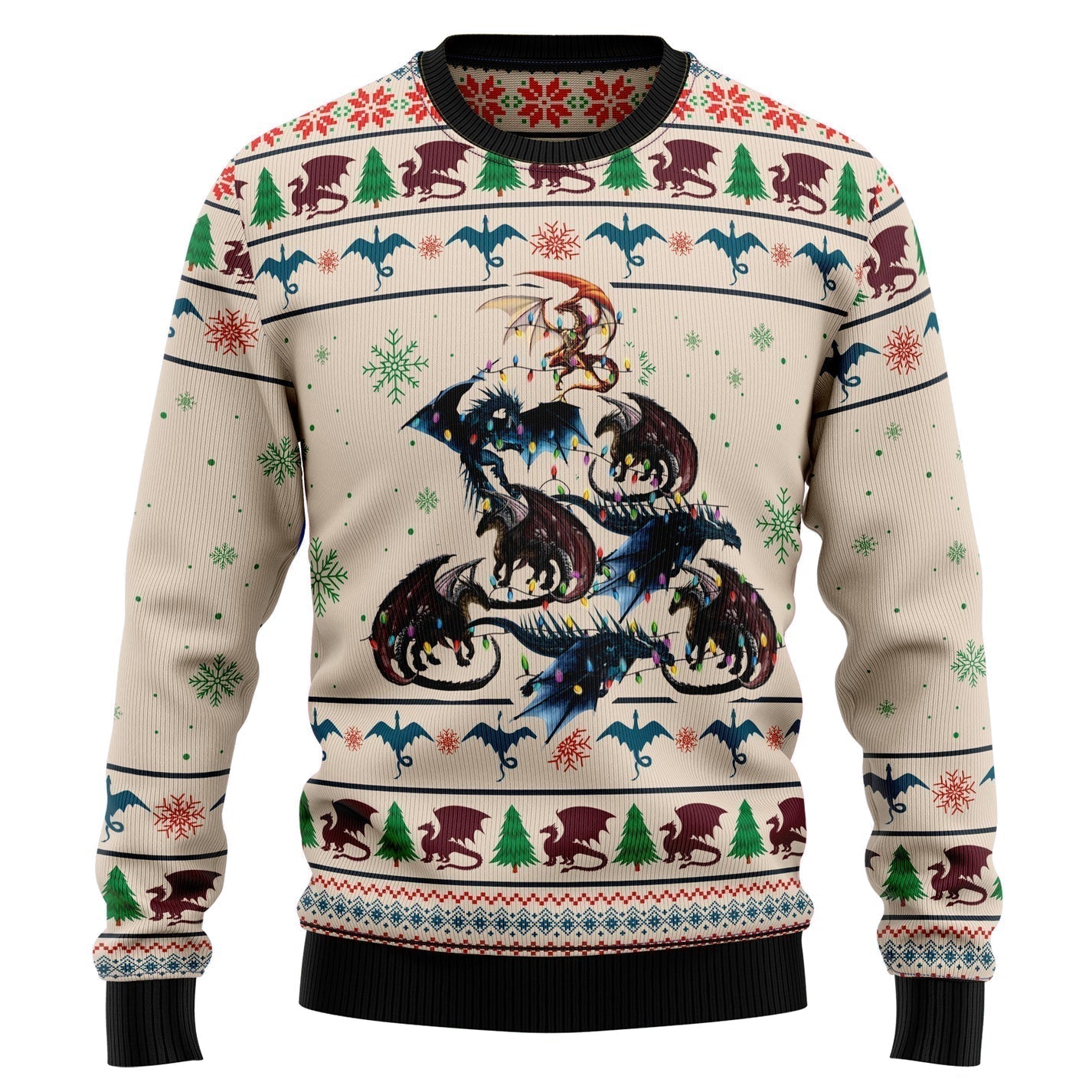 Dragon Tree Ugly Christmas Sweater For Men & Women Christmas Gift Sweater US3162 - WeCustomit