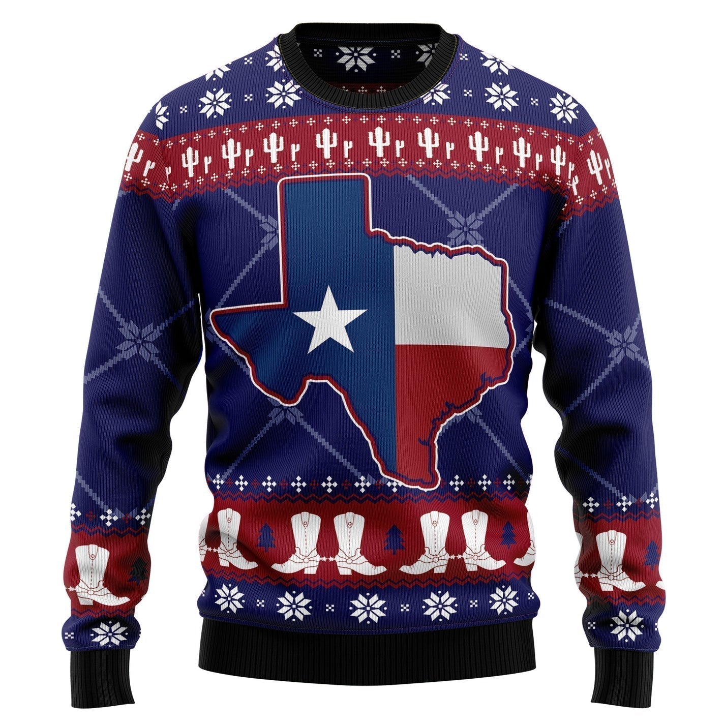 Texas Map Symbols Pattern Ugly Christmas Sweater For Men & Women Christmas Gift Sweater US3558 - WeCustomit