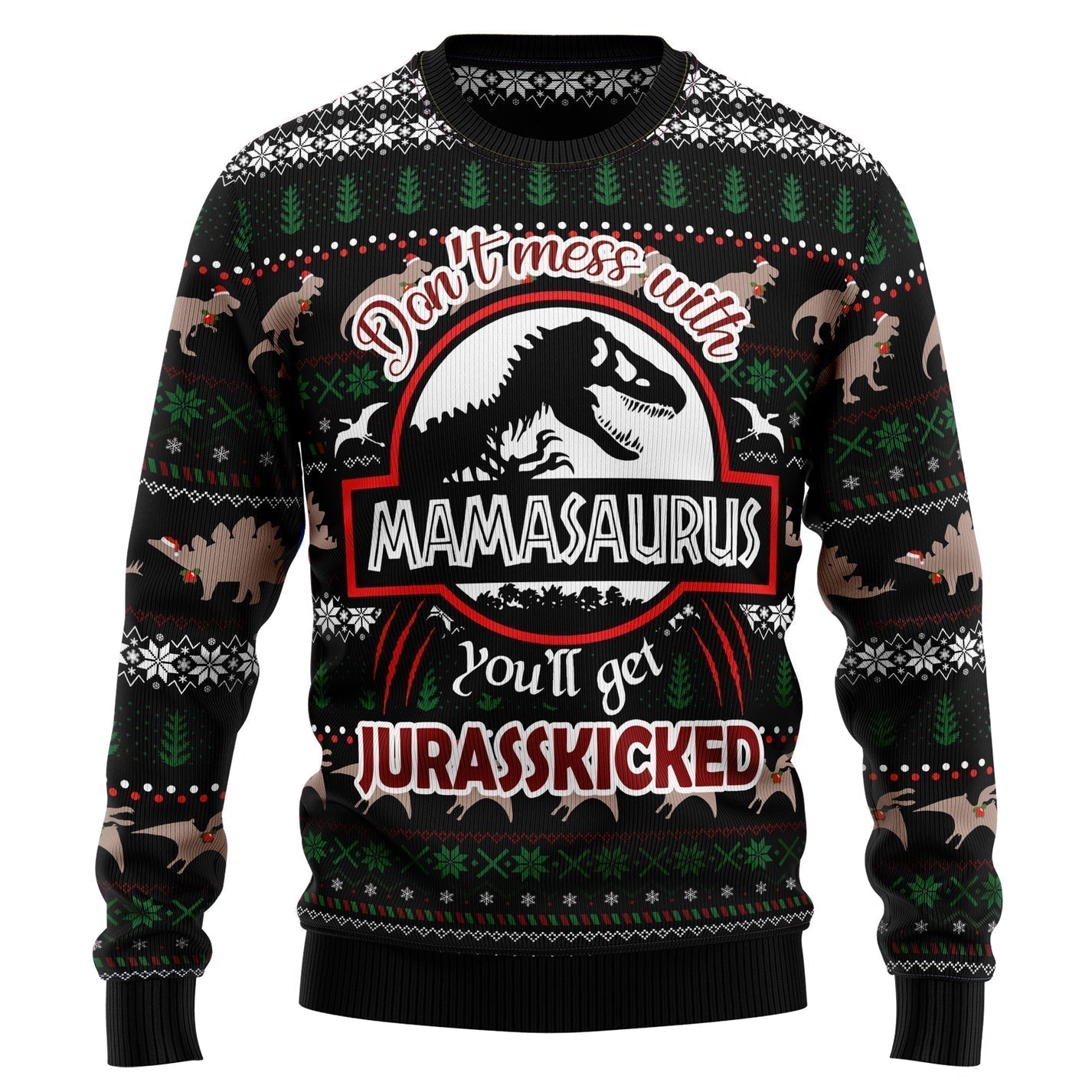 Dinosaur Mamasaurus Ugly Christmas Sweater For Men & Women Christmas Gift Sweater US3158 - WeCustomit