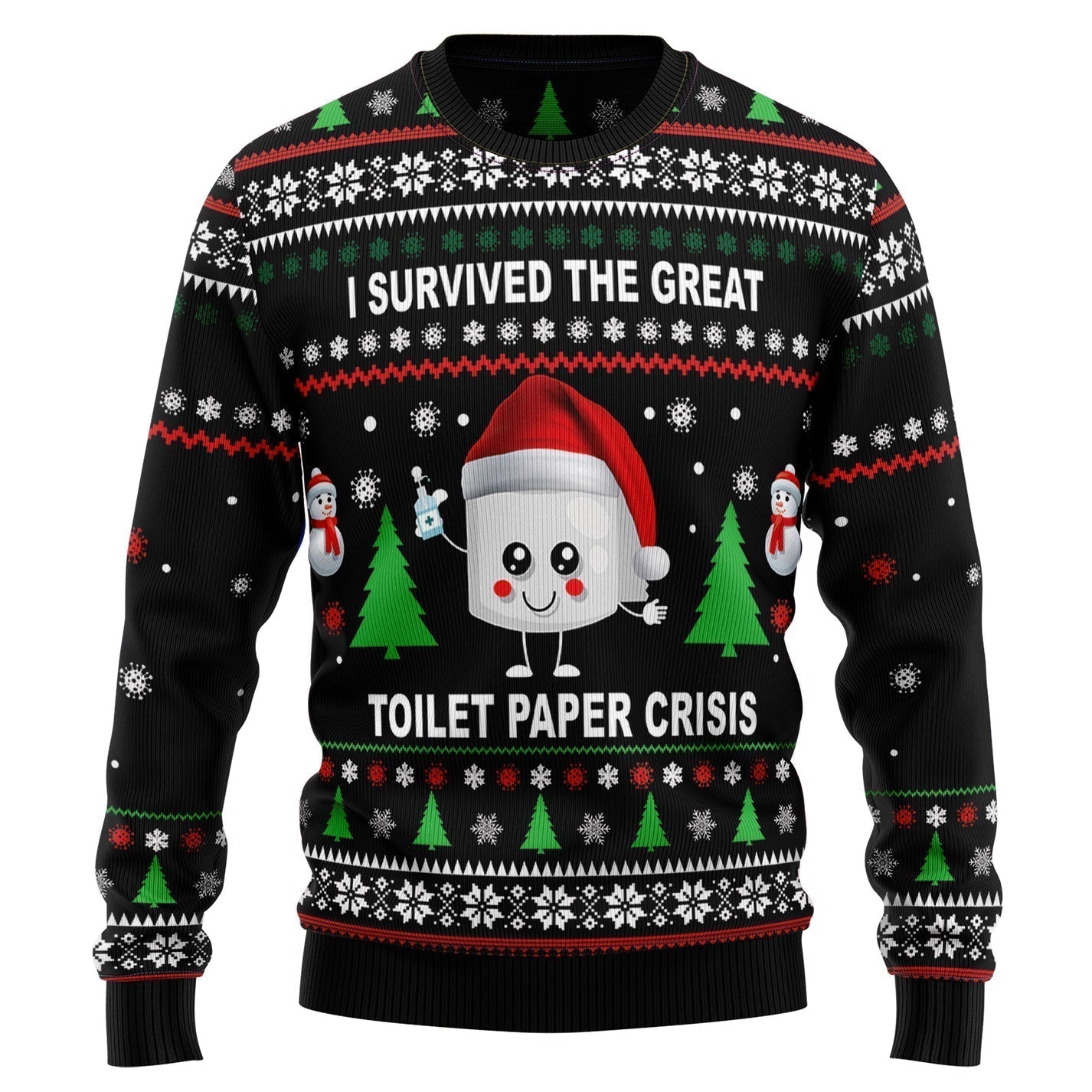 I Survived The Great Toilet Paper Crisis Ugly Christmas Sweater For Men & Women Christmas Gift Sweater US2945 - WeCustomit