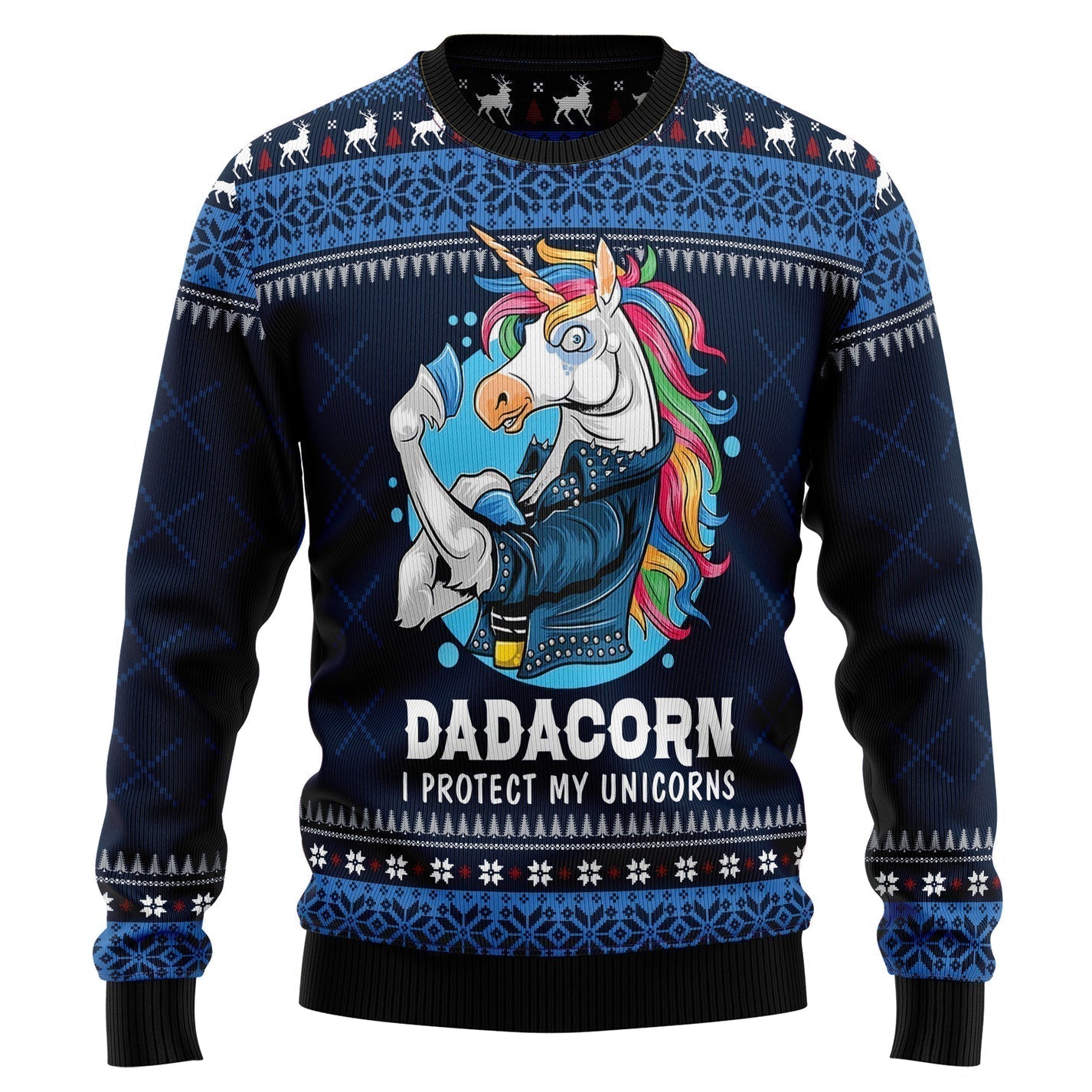 Dadacorn Protector Of My Unicorns Ugly Christmas Sweater For Men & Women Christmas Gift Sweater US4349 - WeCustomit