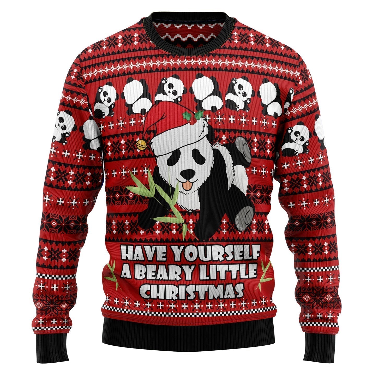 Panda Christmas Ugly Christmas Sweater For Men & Women Christmas Gift Sweater US3163 - WeCustomit