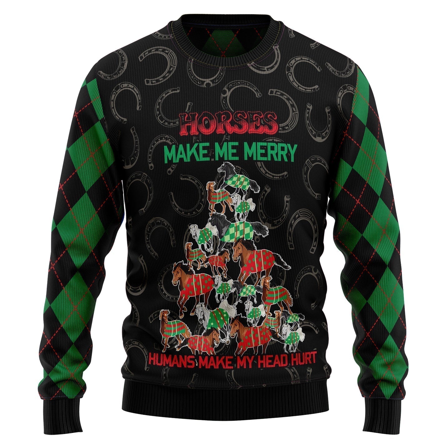 Horses Merry Christmas Ugly Christmas Sweater For Men & Women Christmas Gift Sweater US3205 - WeCustomit