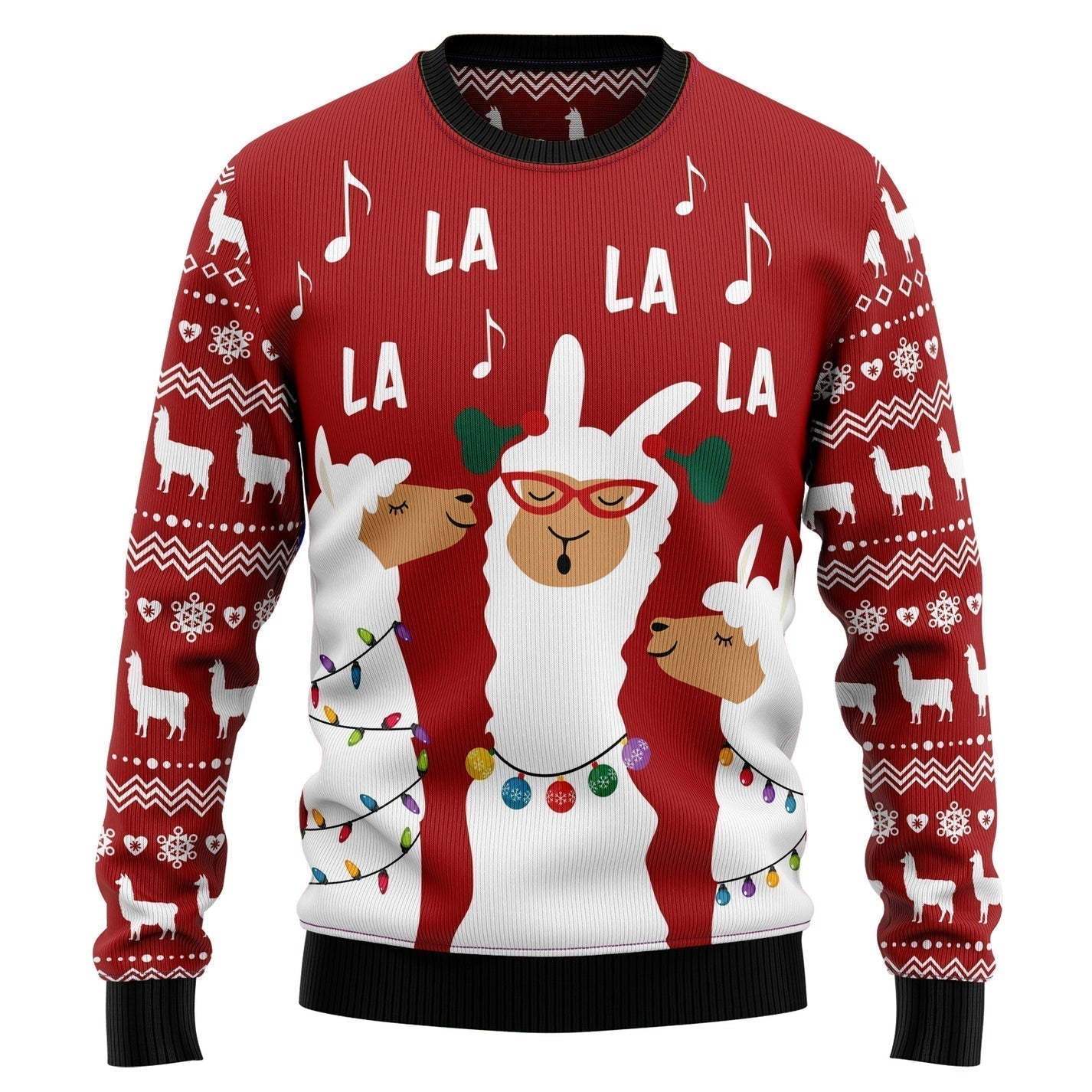 Llama La La Ugly Christmas Sweater For Men & Women Christmas Gift Sweater US3214 - WeCustomit