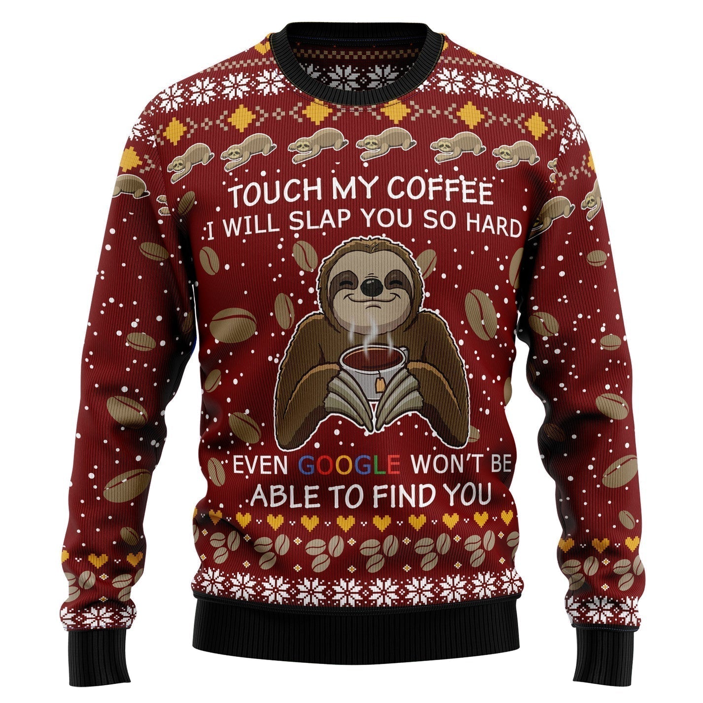 Sloth Coffee Ugly Christmas Sweater For Men & Women Christmas Gift Sweater US3169 - WeCustomit