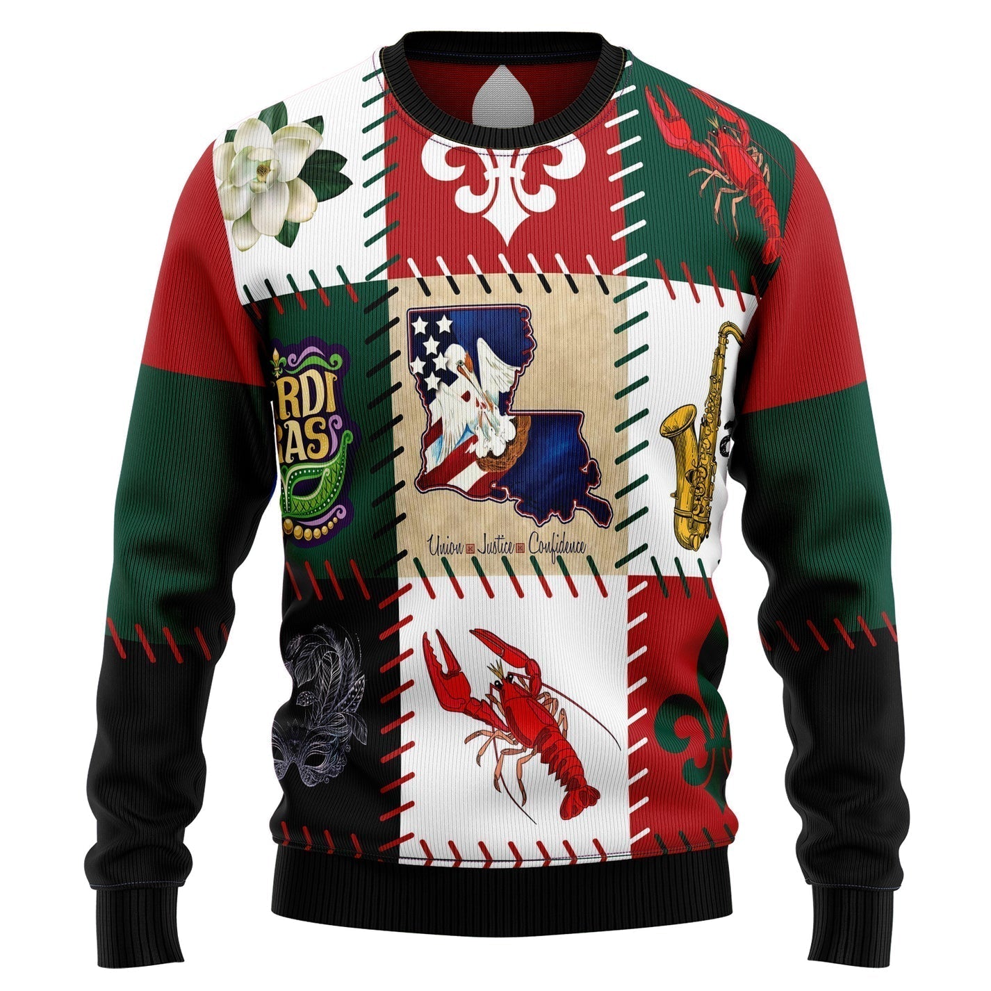 Louisiana Famous Things Ugly Christmas Sweater For Men & Women Christmas Gift Sweater US3198 - WeCustomit