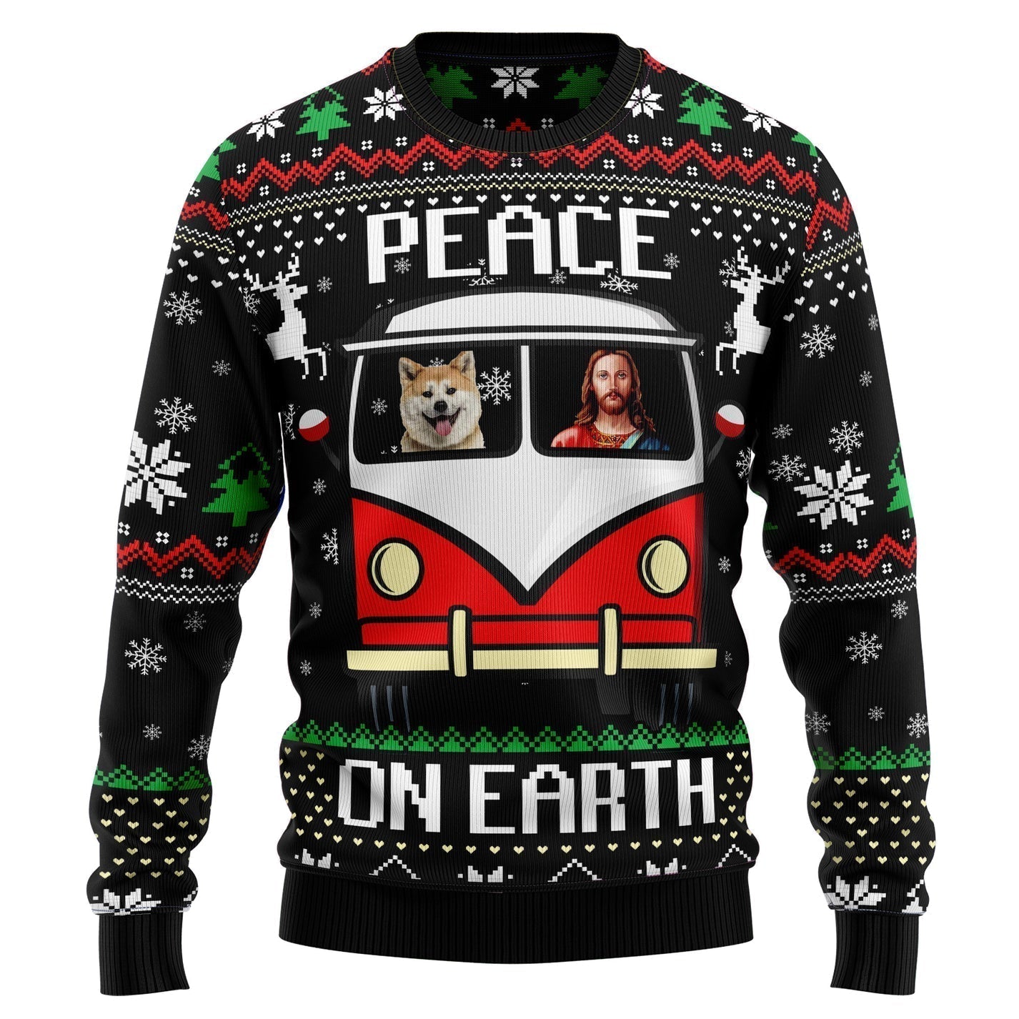 Peace In Earth Ugly Christmas Sweater For Men & Women Christmas Gift Sweater US3329 - WeCustomit