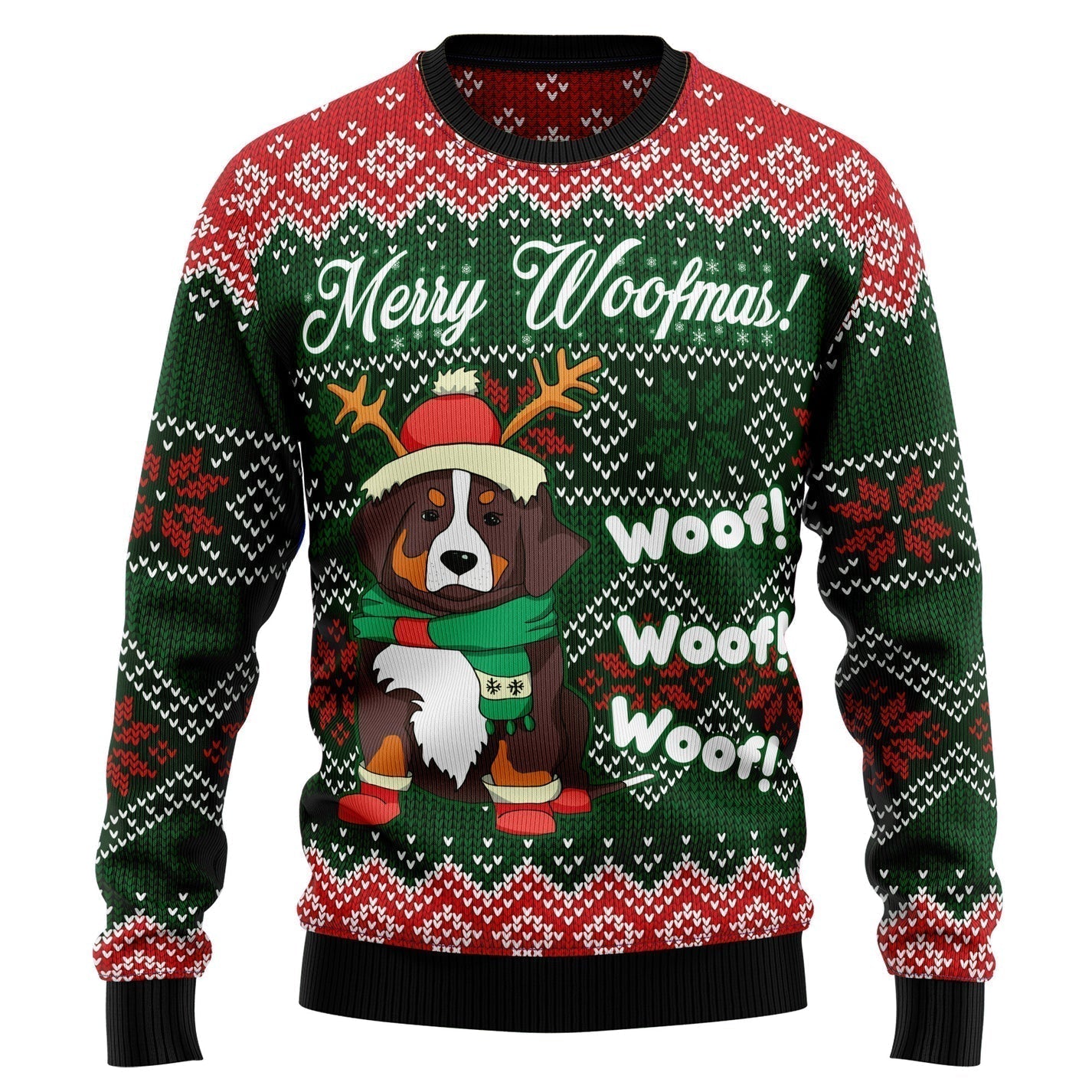 Merry Woofmas Ugly Christmas Sweater For Men & Women Christmas Gift Sweater US3557 - WeCustomit
