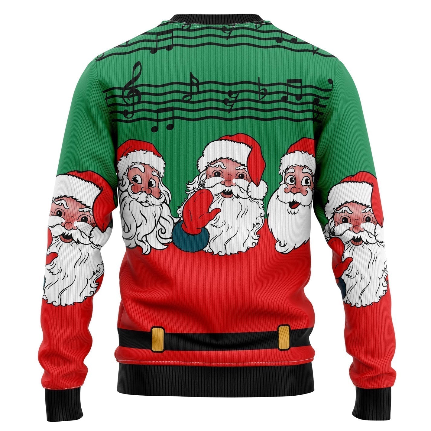 Santa Claus and Music Notes Ugly Christmas Sweater For Men & Women Christmas Gift Sweater US4348 - WeCustomit